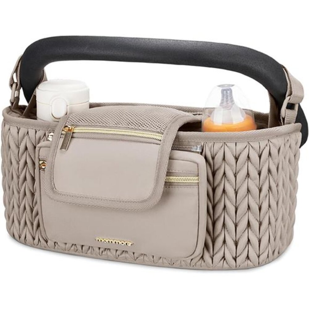 Stroller Organizer Baby Caddy Insulated Cup Holders Detachable Phone Bag